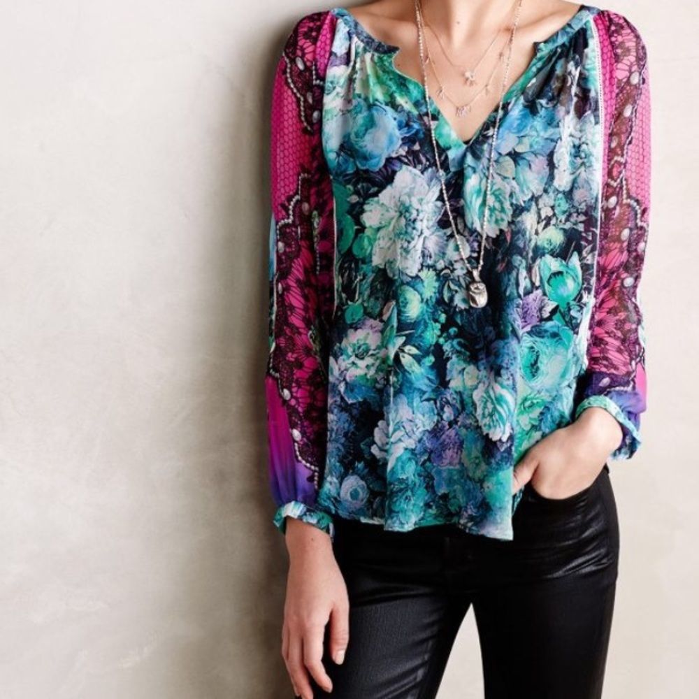 Anthropologie Kas New York Sheer Long Sleeve